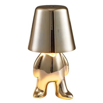 Малка Настолна лампа Golden People с едно Докосване Регулируеми Превключвател, лека нощ, декоративна Настолна лампа за четене в спалнята, Златни