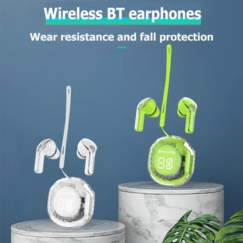 Слушалки TWS Безжични Слушалки, Съвместими с Bluetooth, Спортни слушалки с дигитален екран с led подсветка 5,3, Слот слушалките с шумопотискане
