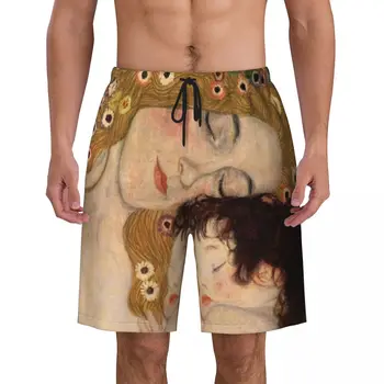 Обичай Плажни шорти за Мъже Бързосъхнеща Плажни дрехи, Плажни Шорти Diana Klimt Painting Art Топене на Бански костюми